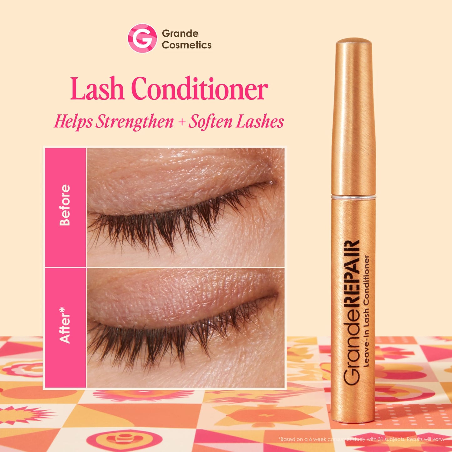 Grande Cosmetics GrandeREPAIR Leave-in Lash Conditioner, 0.1 oz, Clear