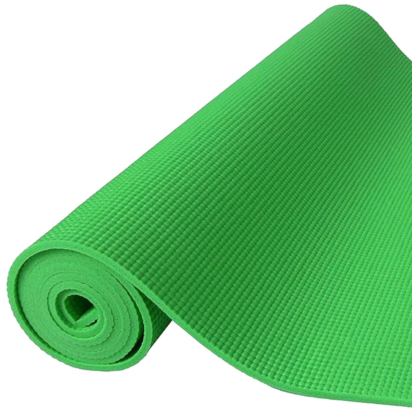 Fitvids 1/4-Inch High Density Thick Non Slip Yoga Mat with Knee Pad and Carrying Strap for Workout, Pilates, Gym Home Exercise, Green