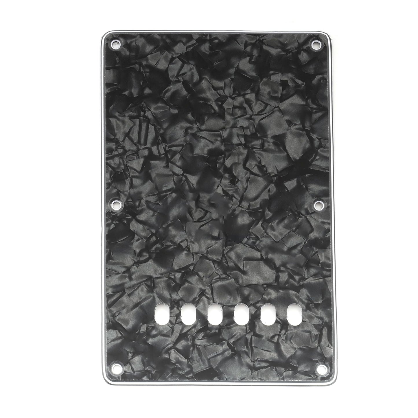 Musiclily Guitar Back Plate Tremolo Cavity Cover Backplate For China Made Squier Guitar Parts, 4Ply Pearl Black