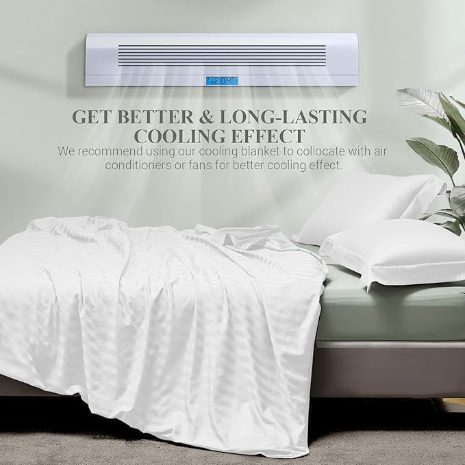 Elegear Revolutionary Cooling Blanket Twin, Absorbs Heat to Keep Body Cool for Night Sweats, Double Sided Arc-Chill3.0 Cool Fiber Q-Max>0.5, Lightweight Summer Cold Blankets Sleeping 59" x 79"