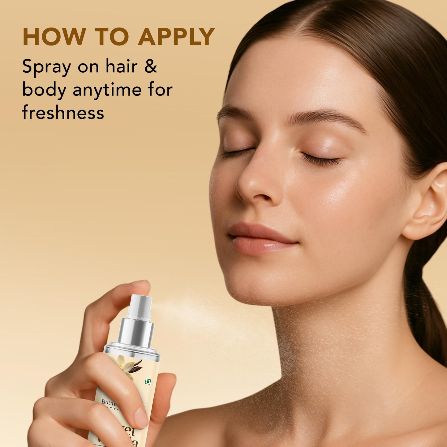 Botanic Hearth Velvet Vanilla Hair & Body Perfume Mist with Hyaluronic Acid, Alcohol-Free Formula, Long Lasting Fresh Vanilla Scent, Lightweight Body Spray for Women & Men, 3.4 fl oz / 100 ml
