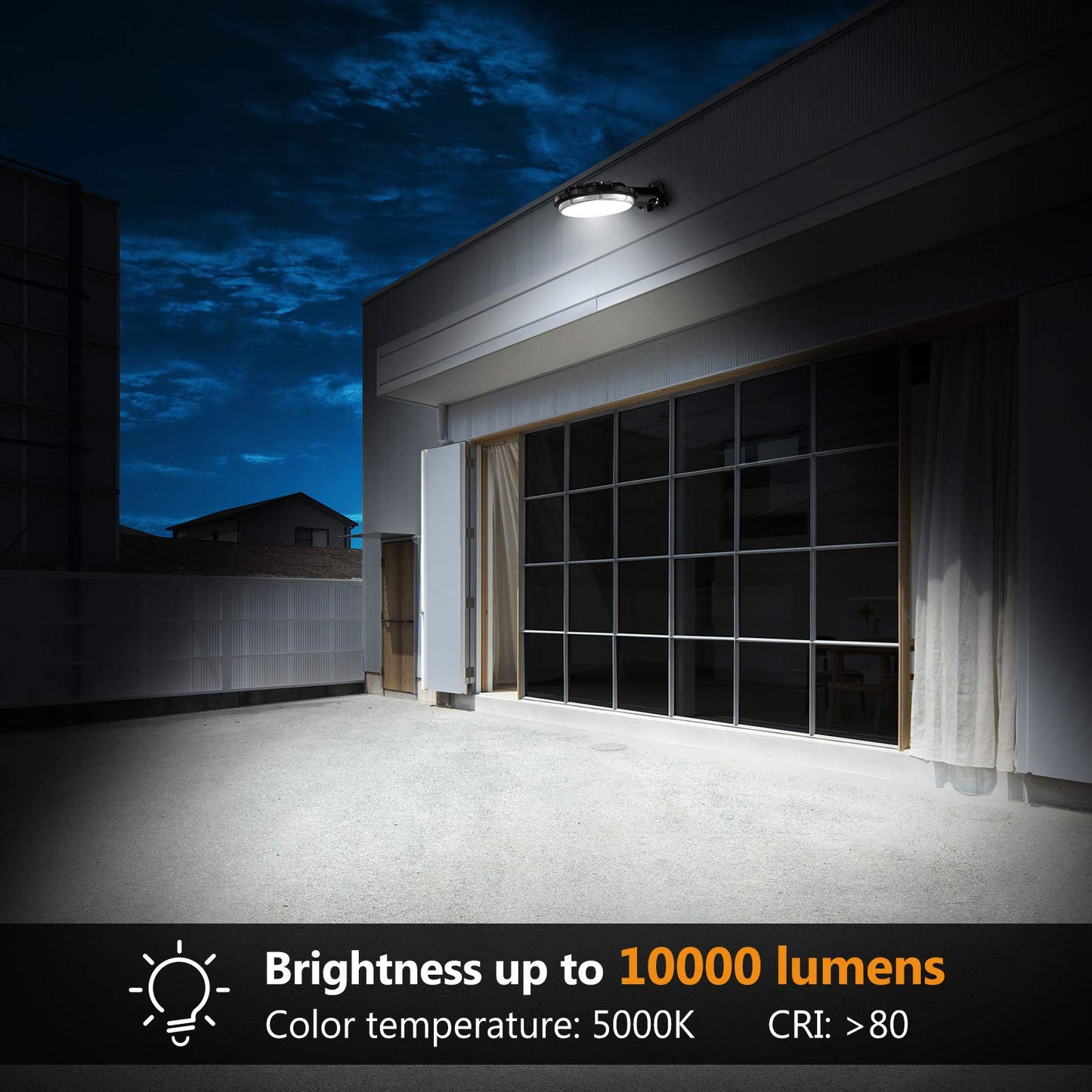 Viugreum 100W Led Barn Light, Dusk To Dawn, 12000Lm, Ip65 Waterproof, 5000K Daylight, 2 Pack, Aluminum, Model Zt