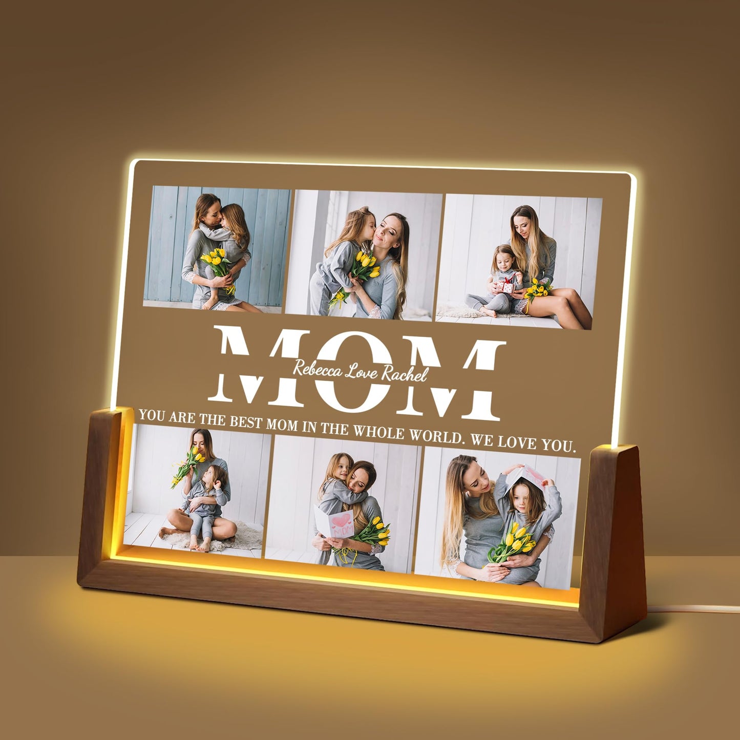 Maiwell Personalized Mothers Day Unique Gifts For Mom Grandma Wife  Custom Best Mom Gifts From Daughter Son Husband  Customized Picture Frame Night Light With Photo Text For Christmas Birthday Gift
