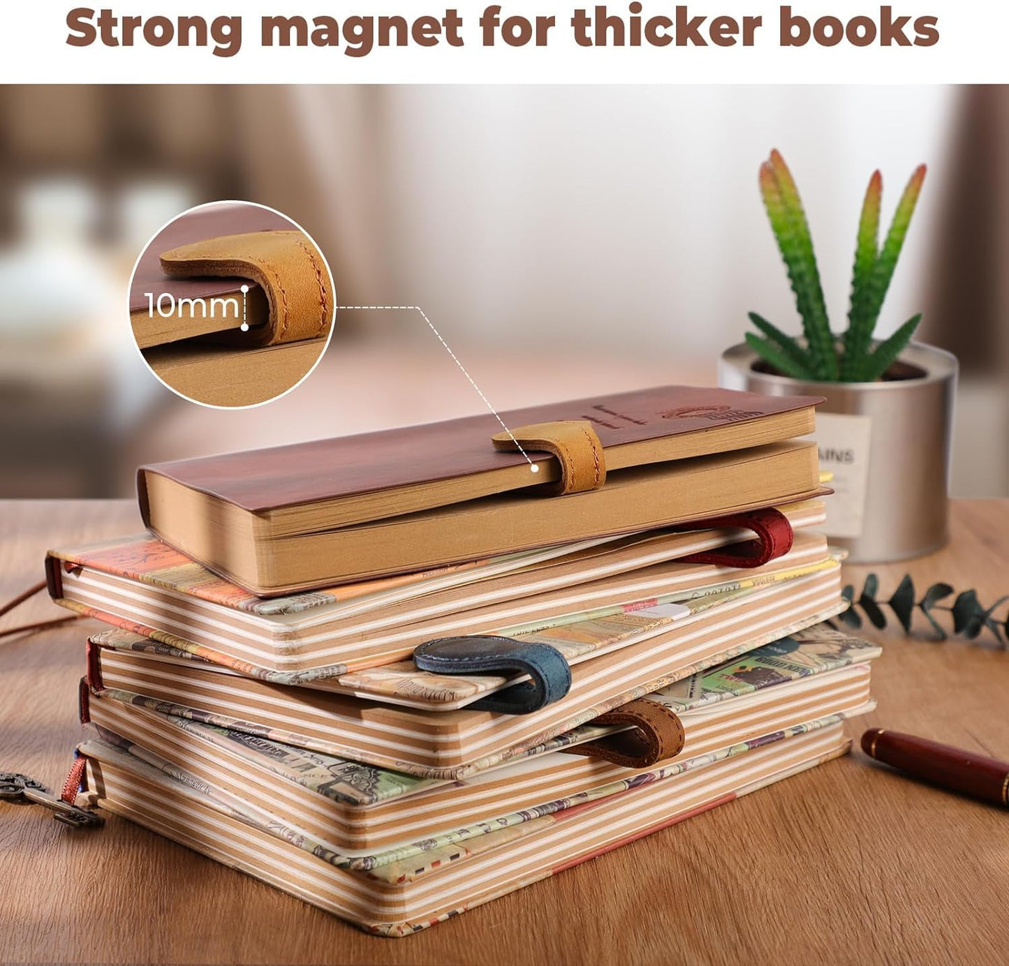 Personalized Magnetic Leather Bookmark, 26 Letters Custom Leather Bookmarks, Handmade, Leather Magnetic Bookmark for Book Lovers Readers Women Kid(Black，X）