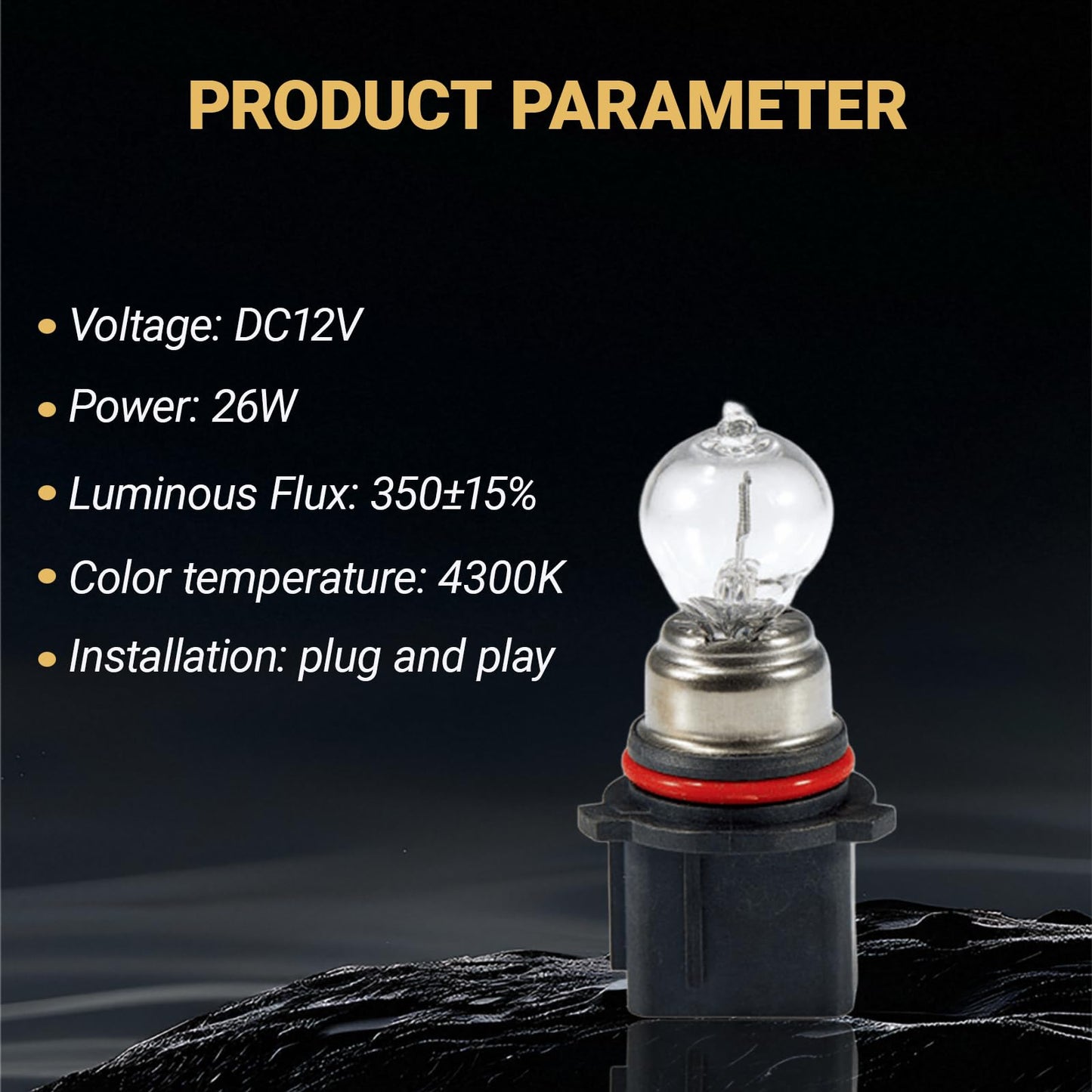 Yytqp 2 Pcs Psx26W Car Fog Light Bulb  12V Daytime Running Lamps  Turn Signal Bulb  Brake Light  Reversing Light Bulb  Automotive Clear Glass Bulbs Lighting Accessory  Universal For Most Cars (White)
