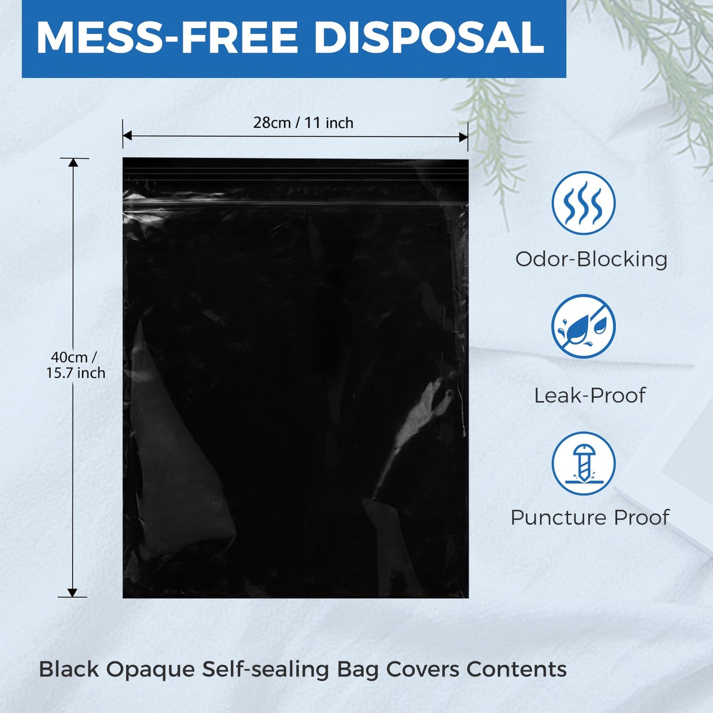Ostomy Pouch Disposal Bags, Seal-N-Toss Ostomy Disposal System, High Sealing/Prevents Odours/No Mess/Eco-Friendly Disposal Bags for Colostomy Bags, Nappies, Incontinence Pads - 100 Pack