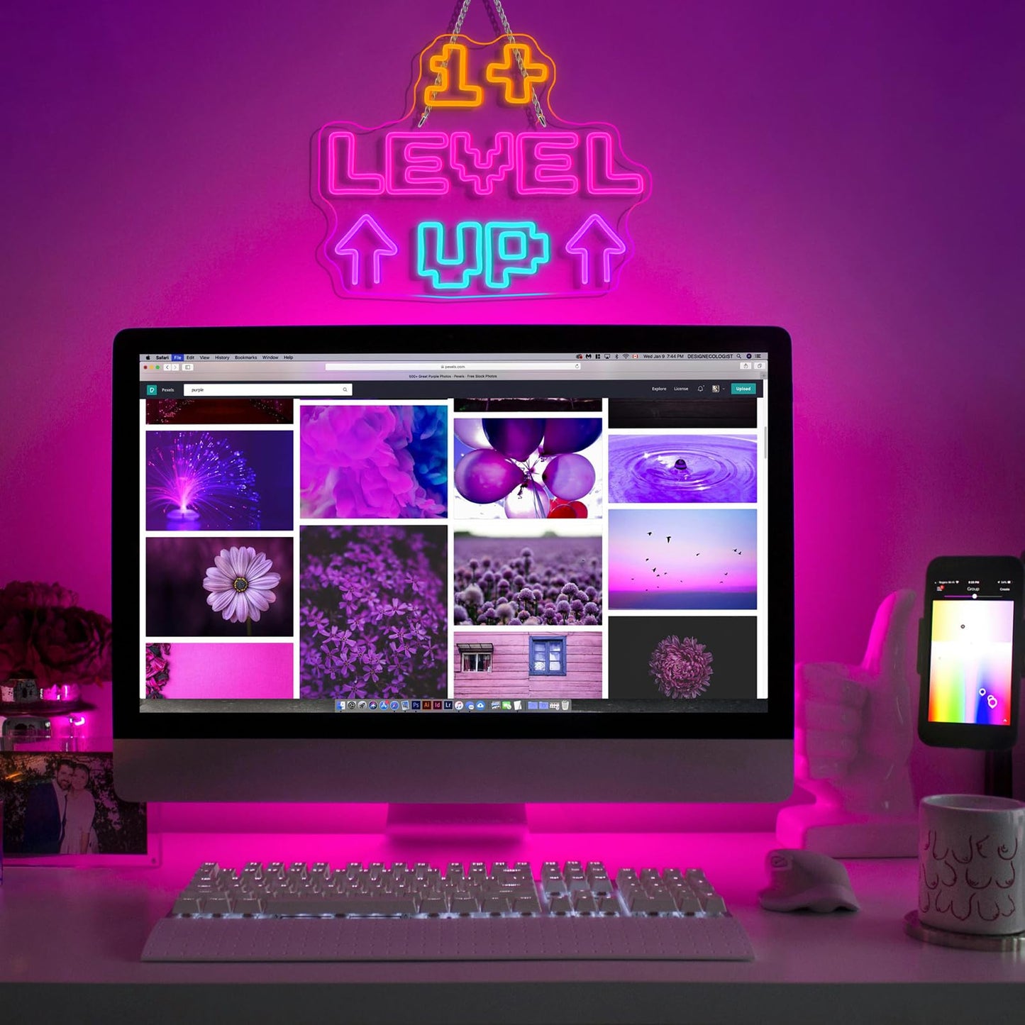 Horseneon Level Up Game Neon Sign Gamer Lights Gaming Led Wall Decor For Gaming Rooms  Esports Arenas & Streamer Setups Gaming Neon Sign Gamer Led Retro Arcade Style Game Lighting