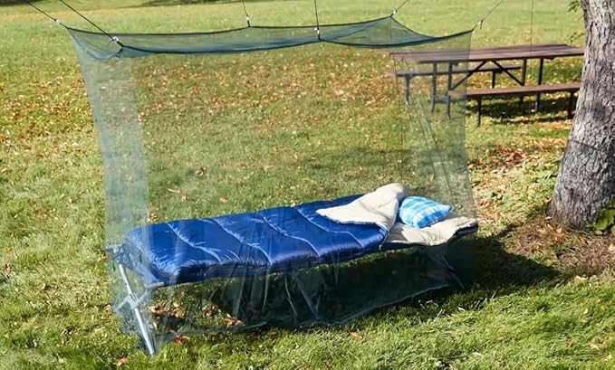 Mosquito Net- Military Green Portable Tactical Mosquito Nettng for Camping – Completely Covers a Sleeping Bag, Bed or Cot