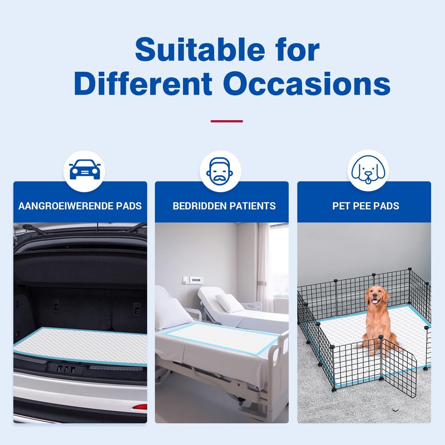 MILDPLUS Bed Pads Disposable 40"X60" Super Absorbent Pee Pads, Oversized Underpads for Adults, Elderly, Pets [150x200CM, 15pcs]