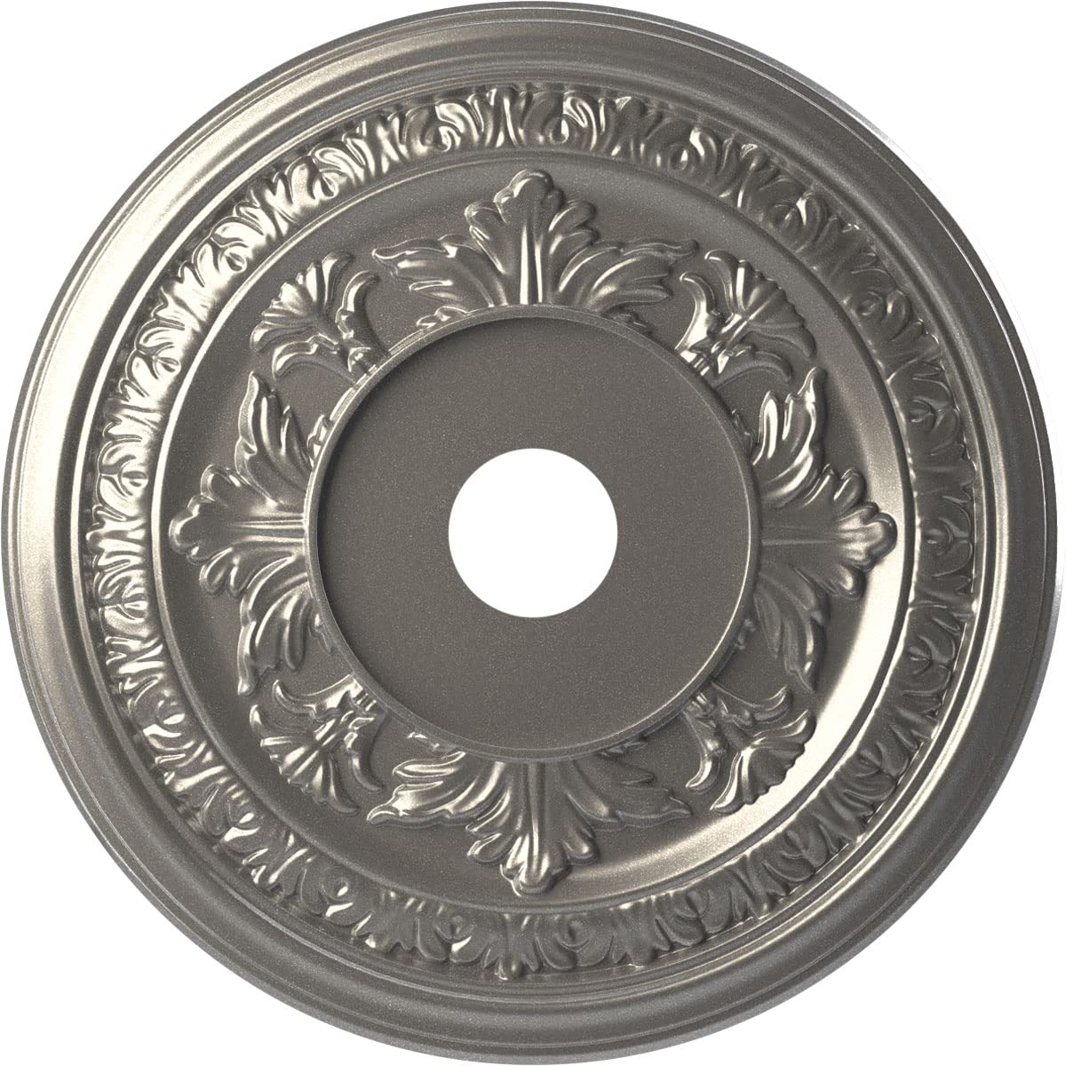 Ekena Millwork 22Od X 3 1/2Id X 1P Baltimore Thermoformed Pvc Ceiling Medallion (Fits Canopies Up To 7 3/4), Aged Dark Steel