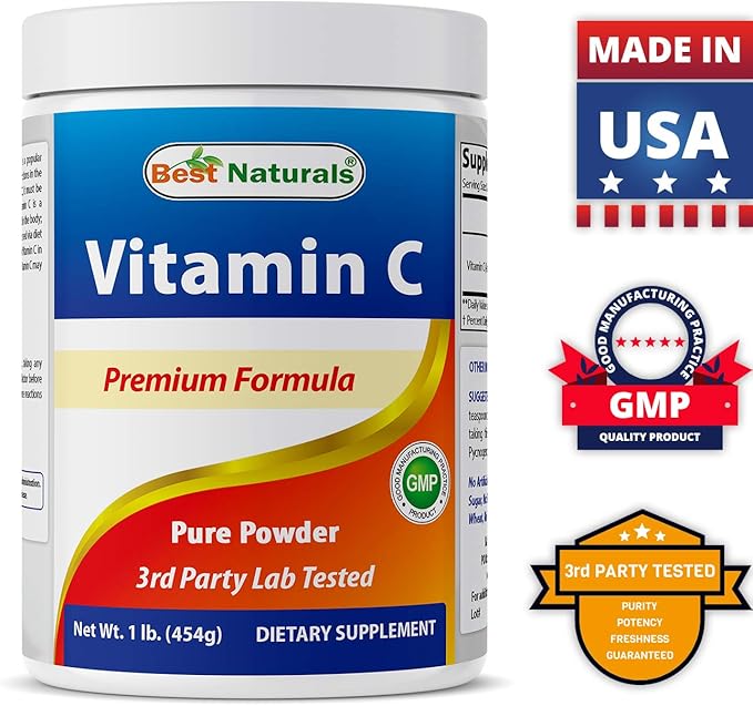 Best Naturals Hawthorn Berry 565 mg & Vitamin C Powder 1 lb
