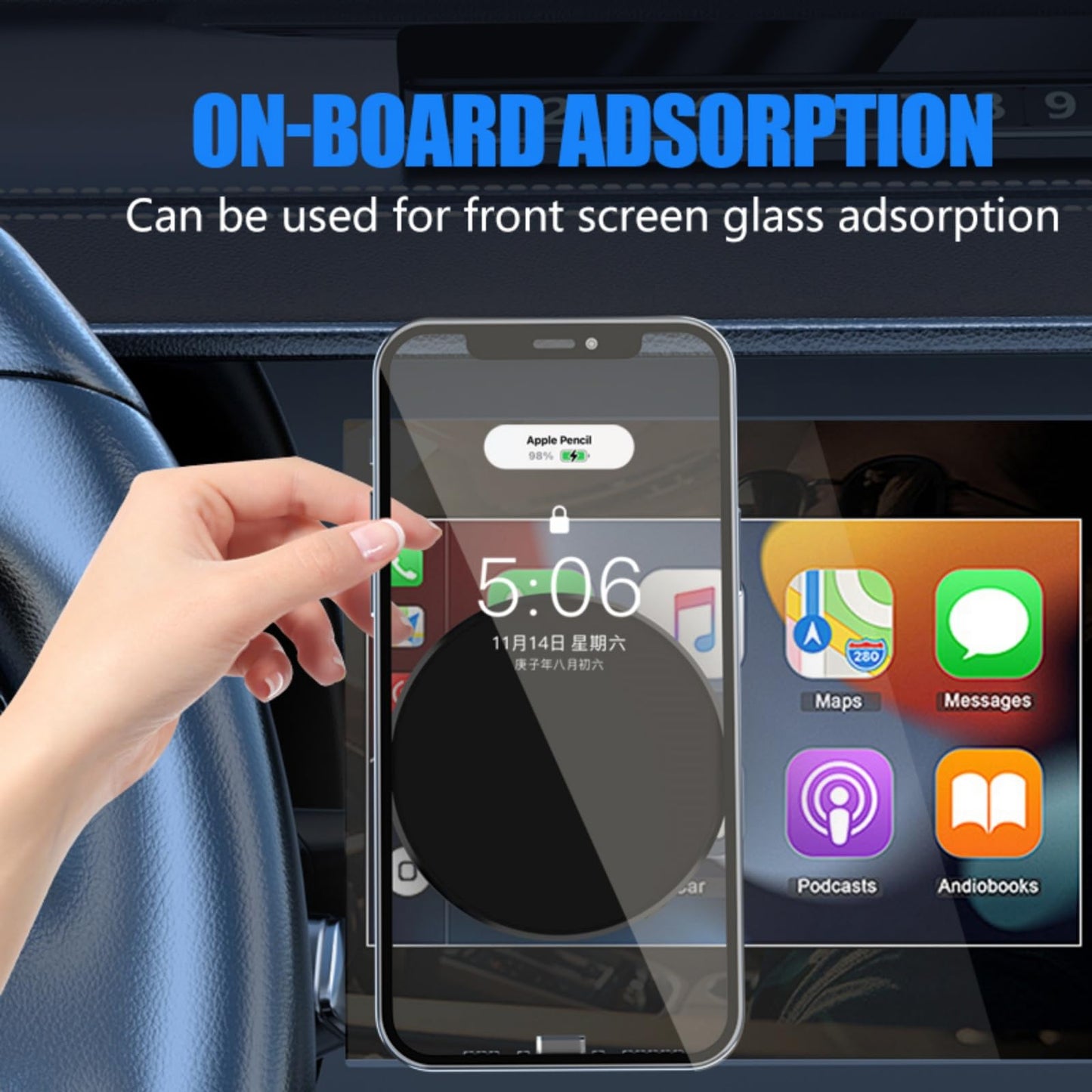 Muuto Suction Cup Phone Mount 360 Rotating Car Magnetic Phone Holder, Suction Phone Mount Windshield Dashboard Universal Suitabl