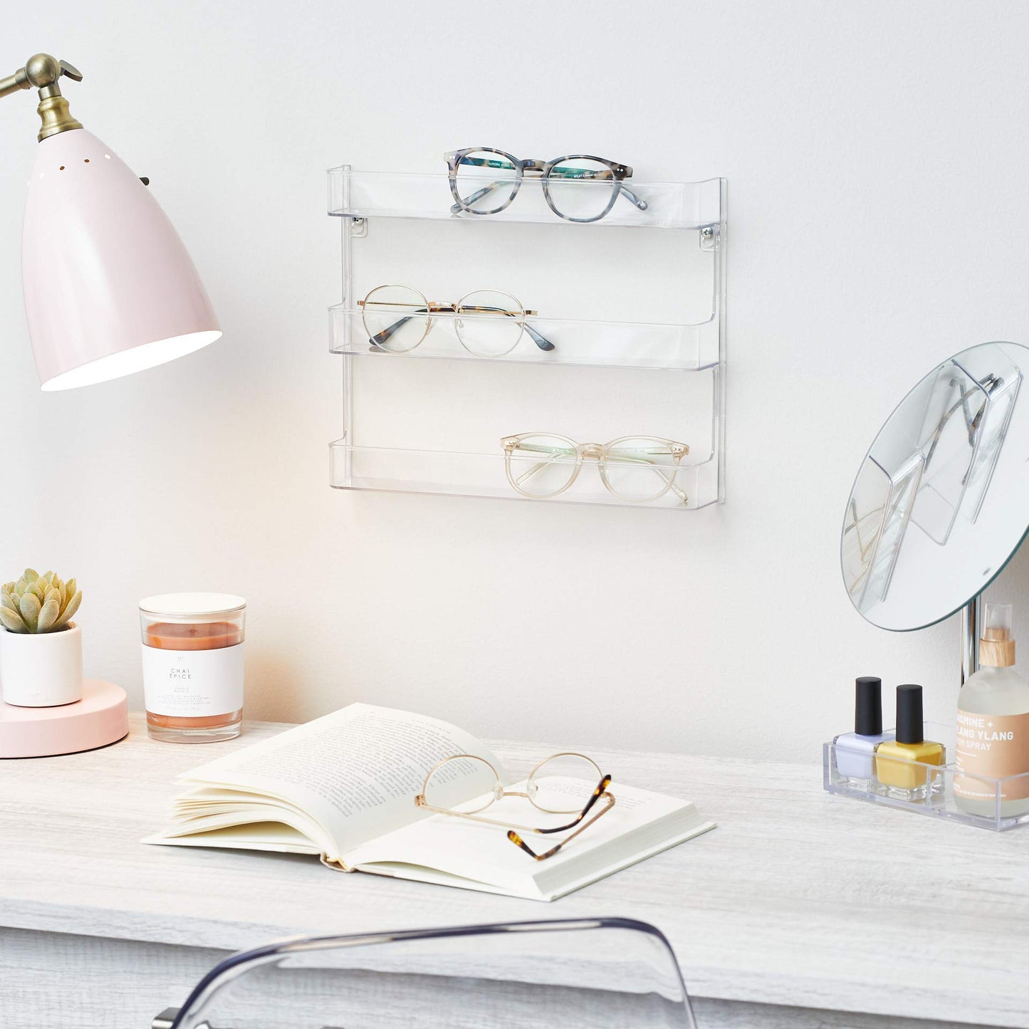 iDesign Hanging Nail Polish & Cosmetics Organizer, The Clarity Collection - 8.78 x 2.02 x 11.07, Clear