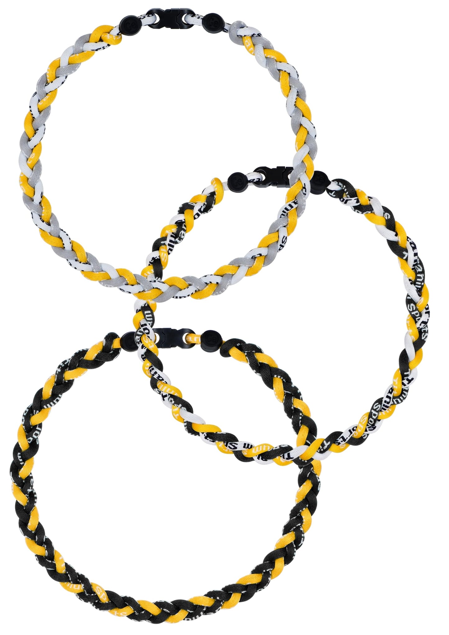 SUPBOMM 3 pcs Baseball Rope Necklaces, League Team Colors Braided Necklace, Baseball Team Gifts, Pirates