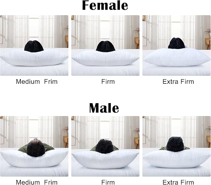 Shatex Medium Firm Pillow, King Size 34 x 20 inch, Adjustable Pillow for Neck Pain Relief，Back Pillow Provide Strong Support for Stomach & Side Sleepers