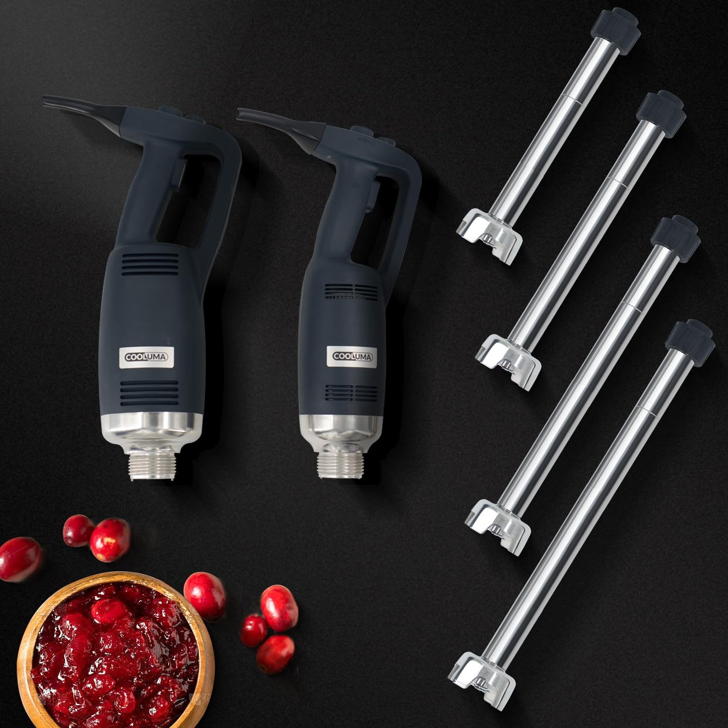 COOLUMA Immersion Blender Commercial, 14 Inch Removable Shaft, Heavy Durt 750 Watt, Variable Speed Motor, Professional Restaurant Grade Hand Mixer, Food-Grade Detachable 304 Blade & Shaft
