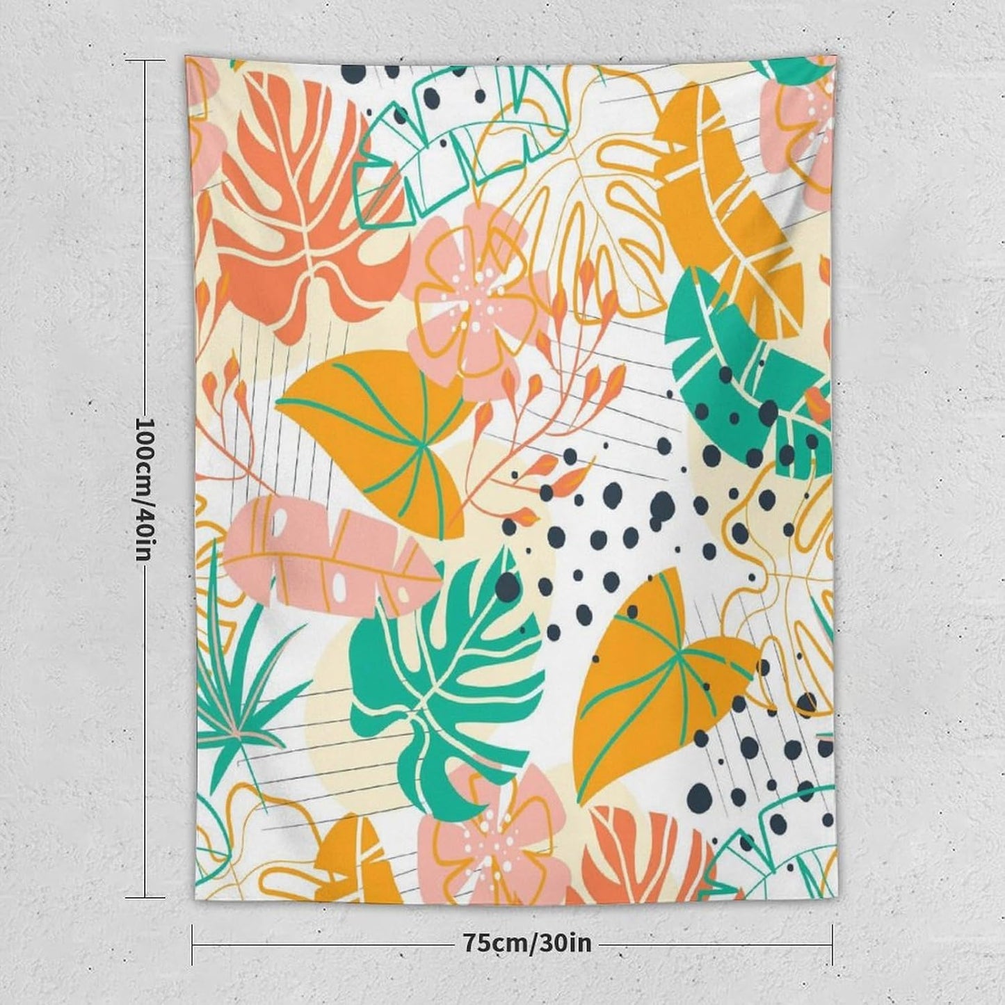 ICMOLYYENLO Tropical Palm Leaves Wall Tapestry, Wall Art for Room Decoration Beautiful Wall Hanging for Bedroom Living Room Dormitory Apartment 40x60 Inch