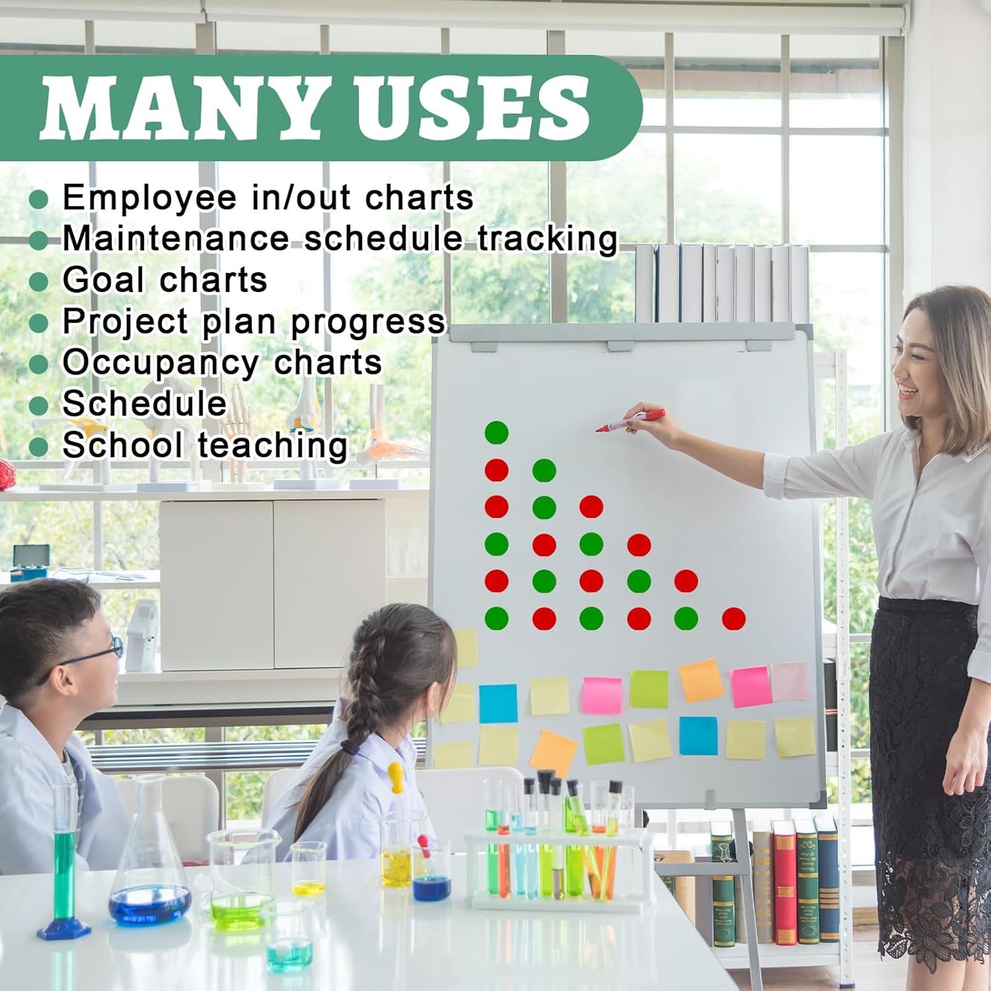 Xuhal 40 Pcs Double Sided Red Green Magnets 1.26'' Red Green Flip Reversible Magnets Dots for Whiteboard Mini Colored Double Sided Reversible Circle Indicator for Office Classroom Decoration (Classic)