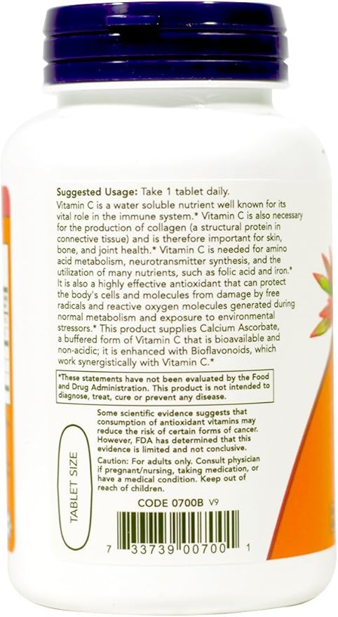 NOW C-1000 Antioxidant Protection Buffered C 1000mg, 90 Tablets (Pack of 2)