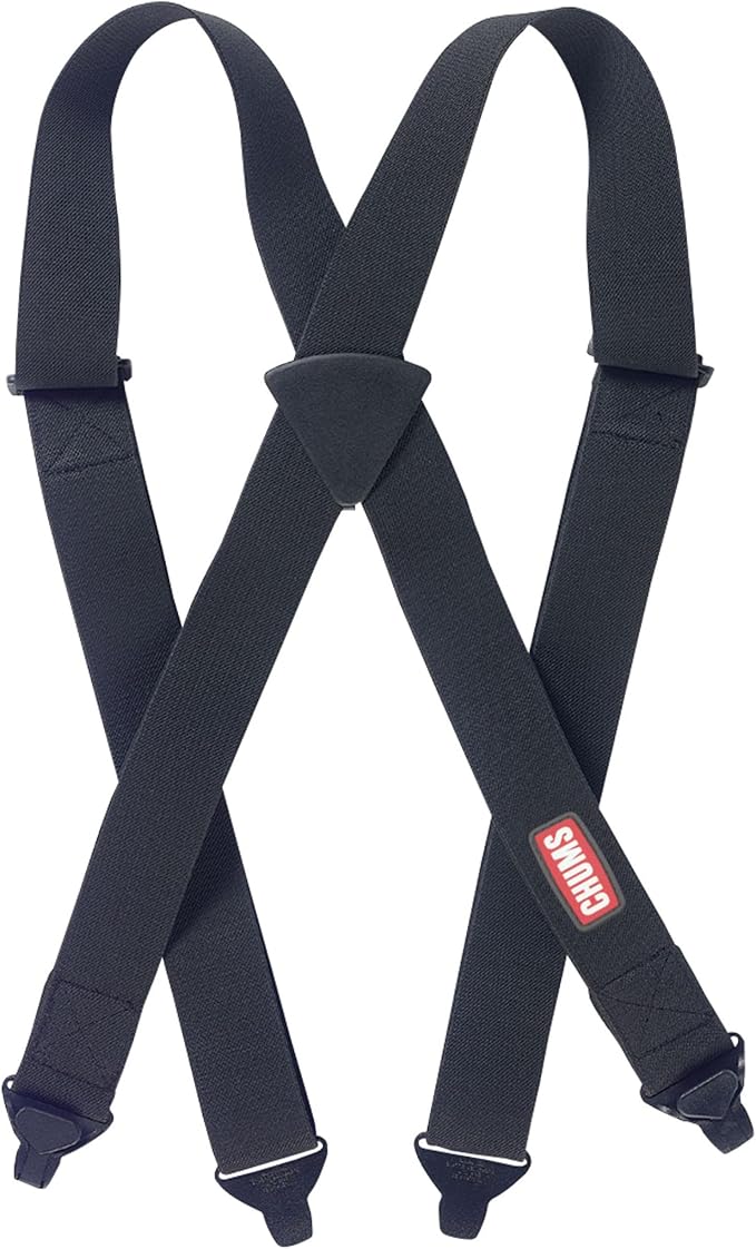 Chums Ski Suspenders for Men & Women - Heavy Duty Support Adjustable Elastic Mens Suspenders w/Pant Clips that Won't Tear