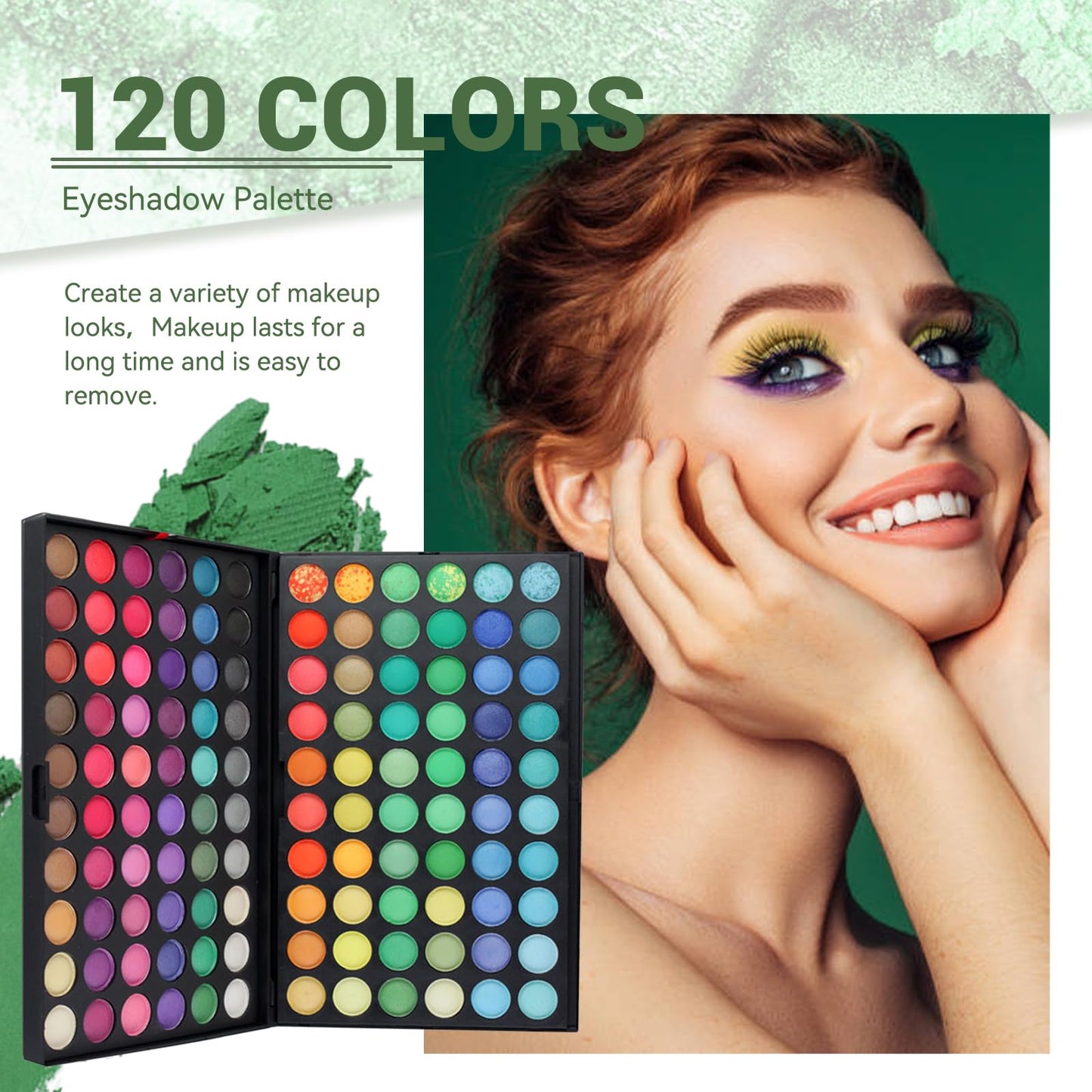 Joyeee Eyeshadow Palettes, Easy to Blend Color Fusion 120 Shades Metallic and Shimmer Eyeshadow Sweatproof and Waterproof Nudes