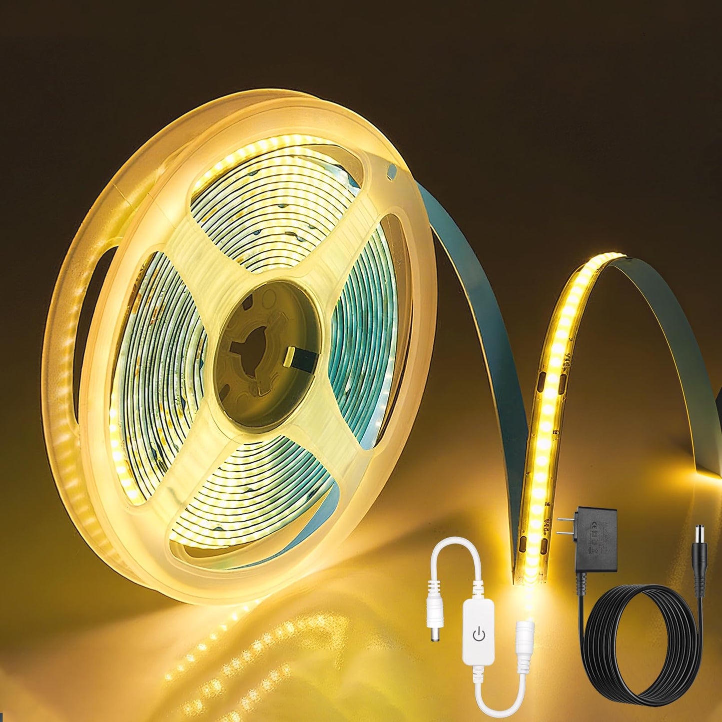 Zslaifu Cob Led Strip Light 24V  16.4Ft Touch Dimmable Led Light Strip  High Density Flexible Warm Tape Lights  Cri90+ Led Lighting For Backlighting For Tv  Bedroom  Cabinet  Indoor Decor
