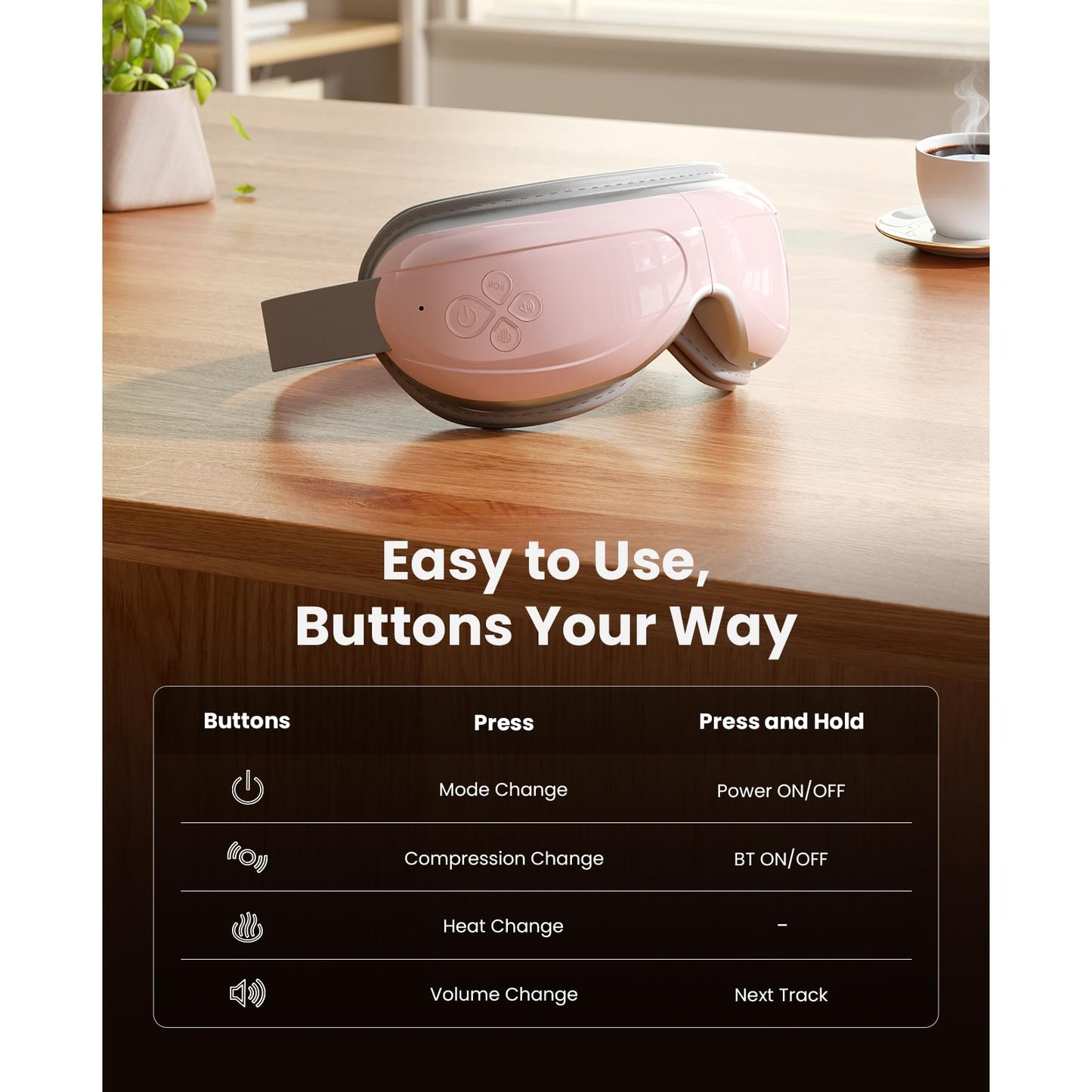 BOB AND BRAD Eye Massager FSA Eligible/HSA Eligible, EyeOasis 2 Temple Massager with Heat, Smart Eye Mask for Migraine with BT Music, Personal Eye Care Device for Headache, Dry Eye Relief
