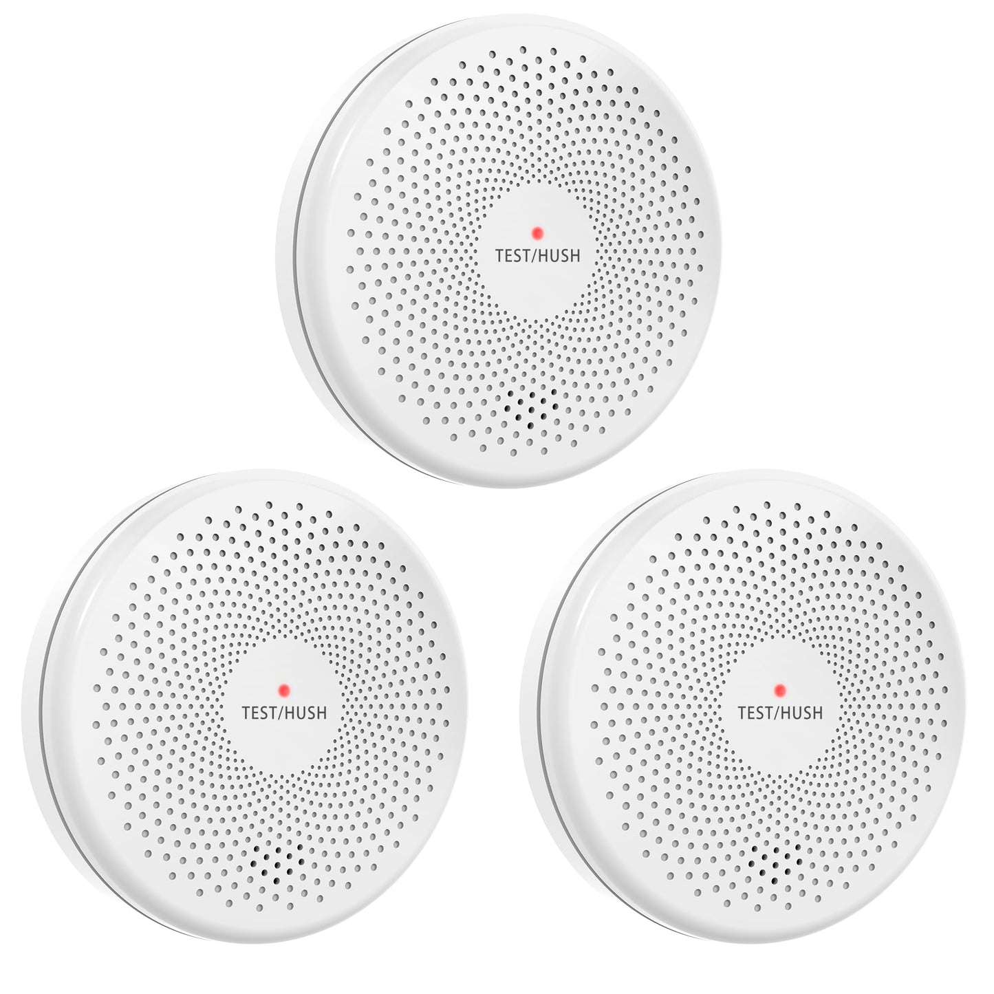 3 Pack Combination Smoke and Carbon Monoxide Detector Alarm, HATHEPHS 10-Year Battery Dual Sensor Fire & CO Alarm with Large Test/Silence Button, Adhesive & Screws Included