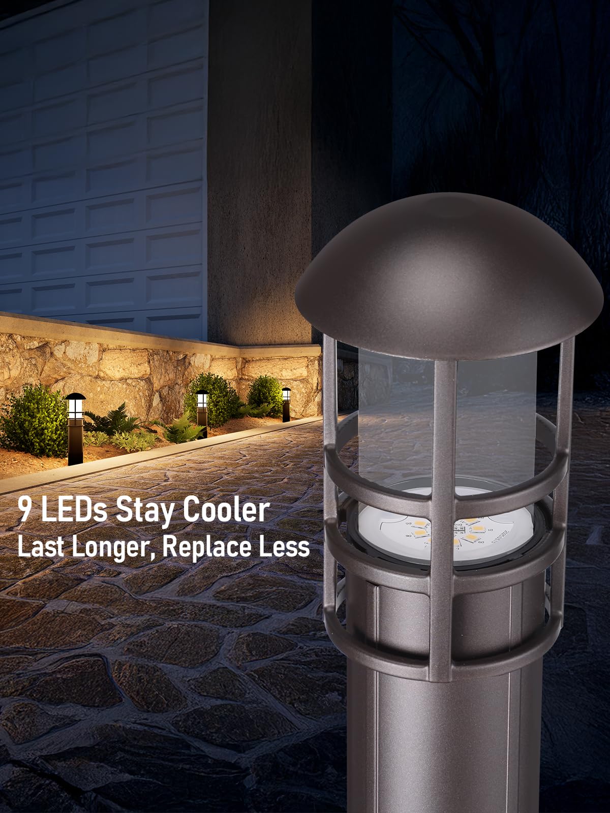 Leonlite Led Landscape Pathway Lights, 3W 12V Ac/Dc, Cri90+, Ip65 Waterproof, Bronze Aluminum, Warm White 3000K, Pack Of 4