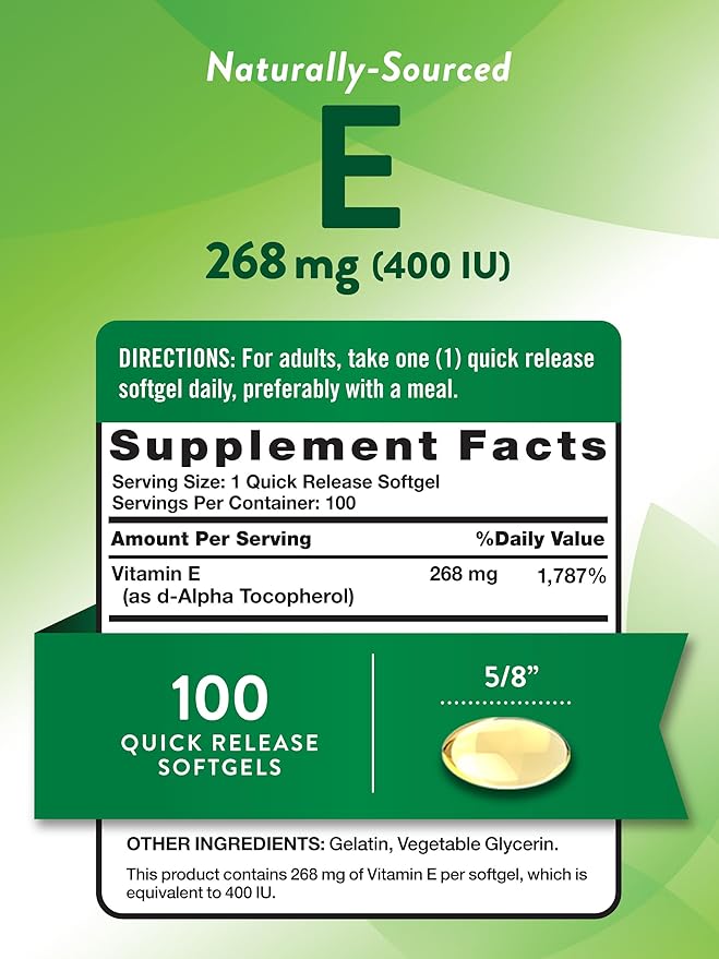 Nature's Truth Vitamin E 400 IU Softgels | 100 Count | Non-GMO & Gluten Free Supplement