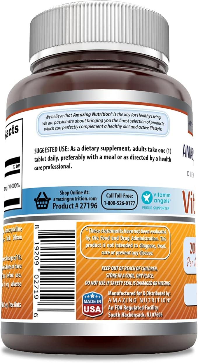 Amazing Formulas Vitamin B6 Pyridoxine 200mg 100 Tablets Supplement | Non-GMO | Gluten Free | Made in USA