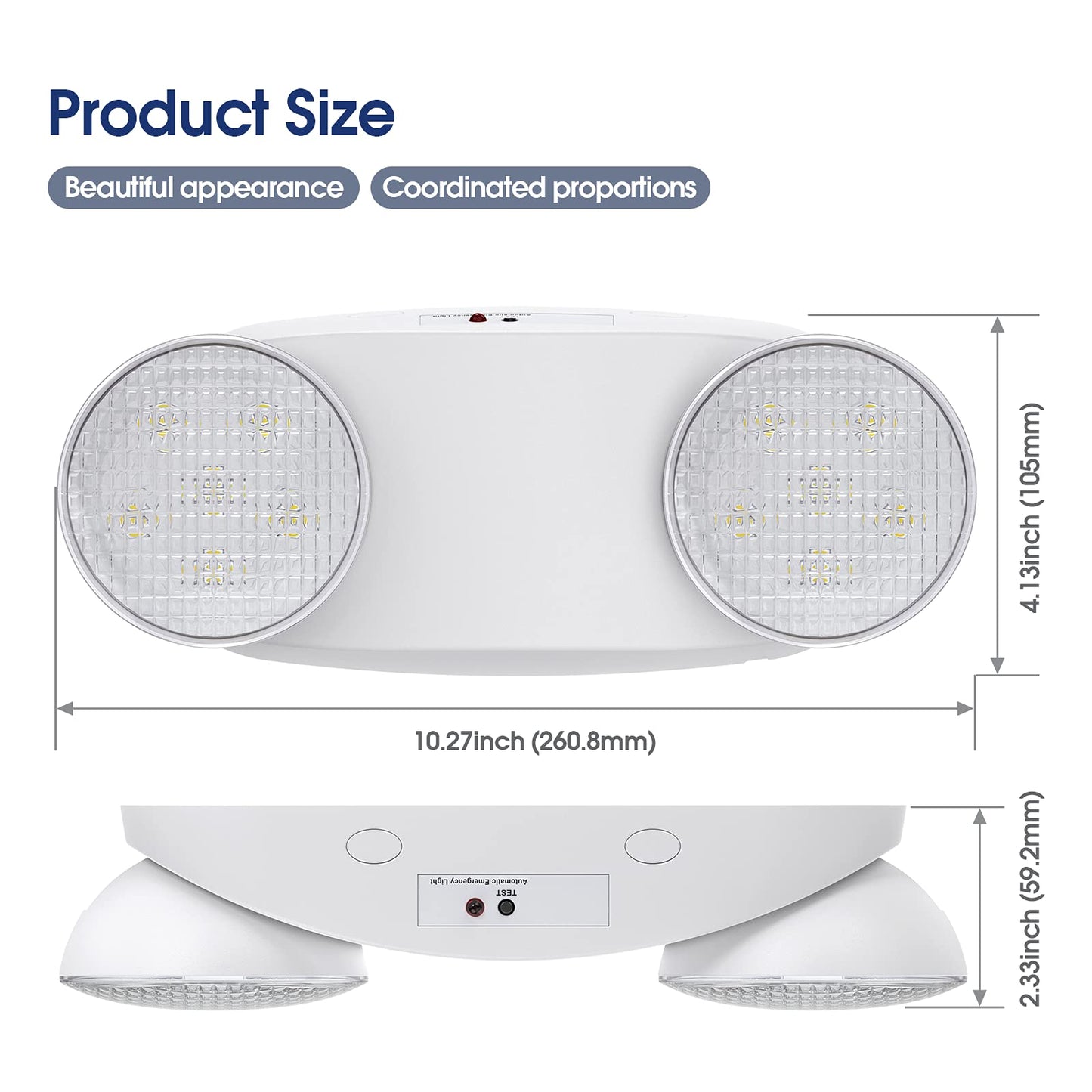 Sitisfi Emergency Light With Battery Backup  Commercial Hardwired Exit Lighting Fixtures  Two Adjustable Head Bug Eye Led Emergency Lighting  Ac 120-277V  Ul Certified (6 Pack)