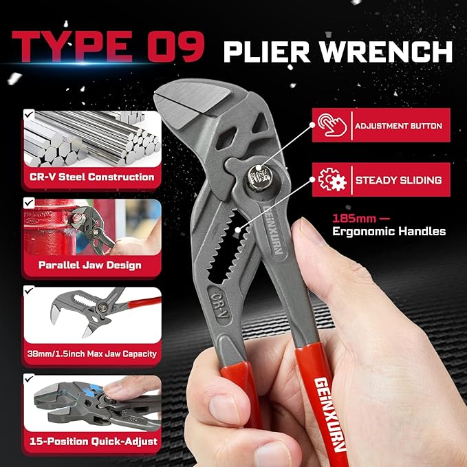 39Pcs Tools Set Packaged with Heavy-duty Tool Box, Include Screwdriver Bits,Bit Holder, Mini Ratchcting Wrech, Step Drill, Bit Holder, plier and Ratchets Screwdriver for Home Repairs DIY