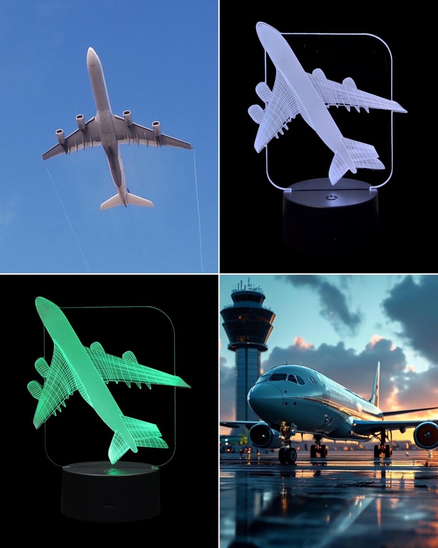 Kenmaca Air  Night Light, 3D Illusion Lamp, 16 Colors, Dimmable, Touch & Remote Control, 5.78 x 8.54 x 1.