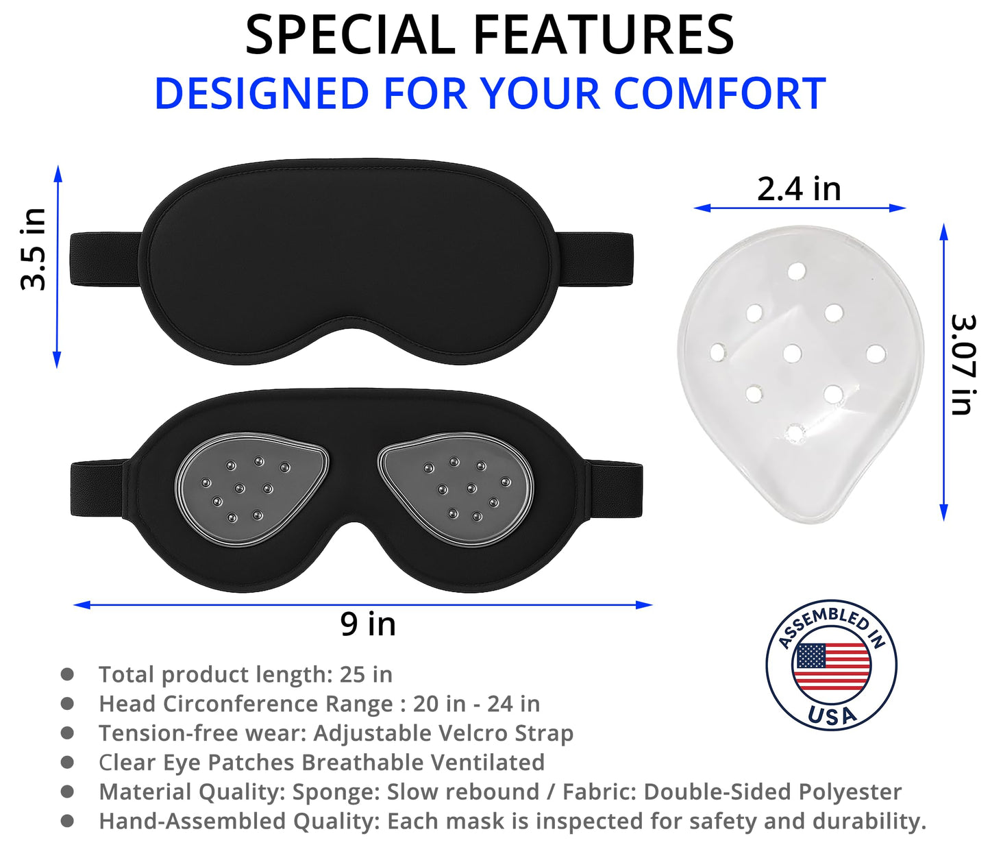 Sleep Mask for Cataract & LASIK Recovery – 3D Contoured Eye Protection for Comfortable Sleep
