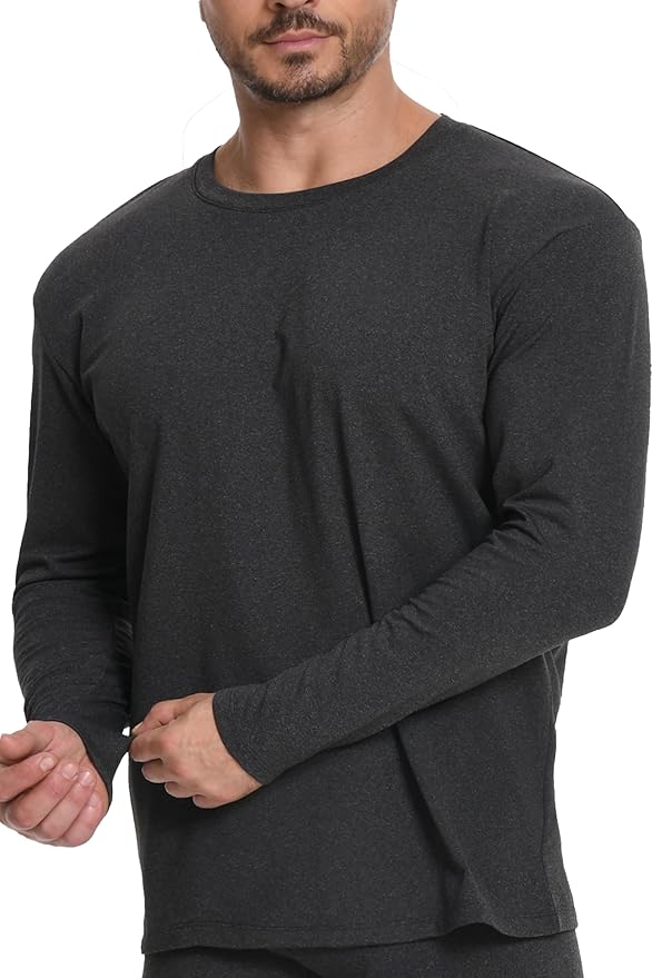 Cyathea Men's Thermal Shirt Long Sleeve Brushed Fleece Lined Baselayer Warm Winter Underwear Soft Thermal Wear Midweight Top