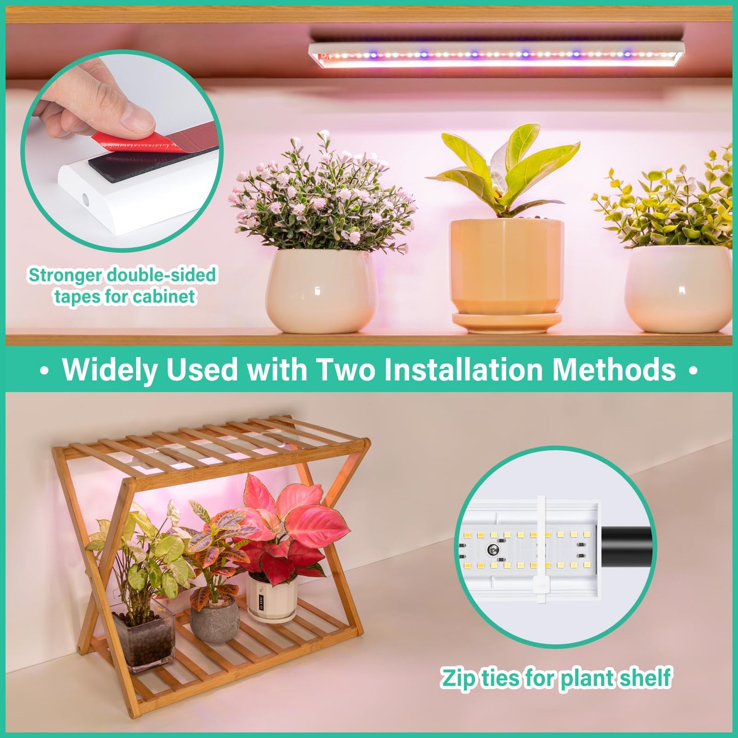 Foxgarden® Grow Light Strip - Full Spectrum 96 Led Indoor Plant Lamp With Auto Timer, 4 Dimmable Brightness, Multi-Colored Plastic, Model 30701
