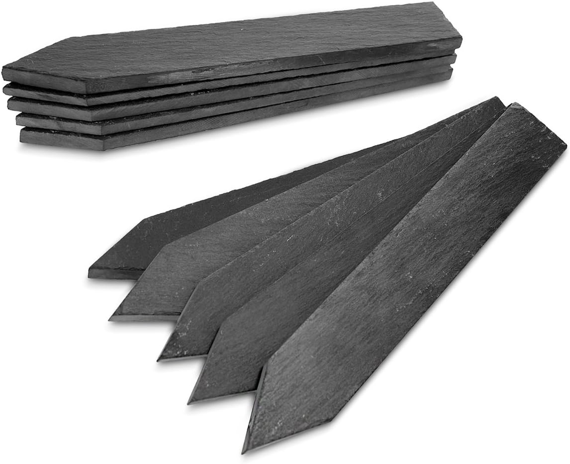 Navaris Slate Garden Labels - 10 Natural Slate Plant Labels for Outdoor Plants, Plant Name Sticks, Herb Labels for Garden - Greenhouse Accessories (Pack of 2)