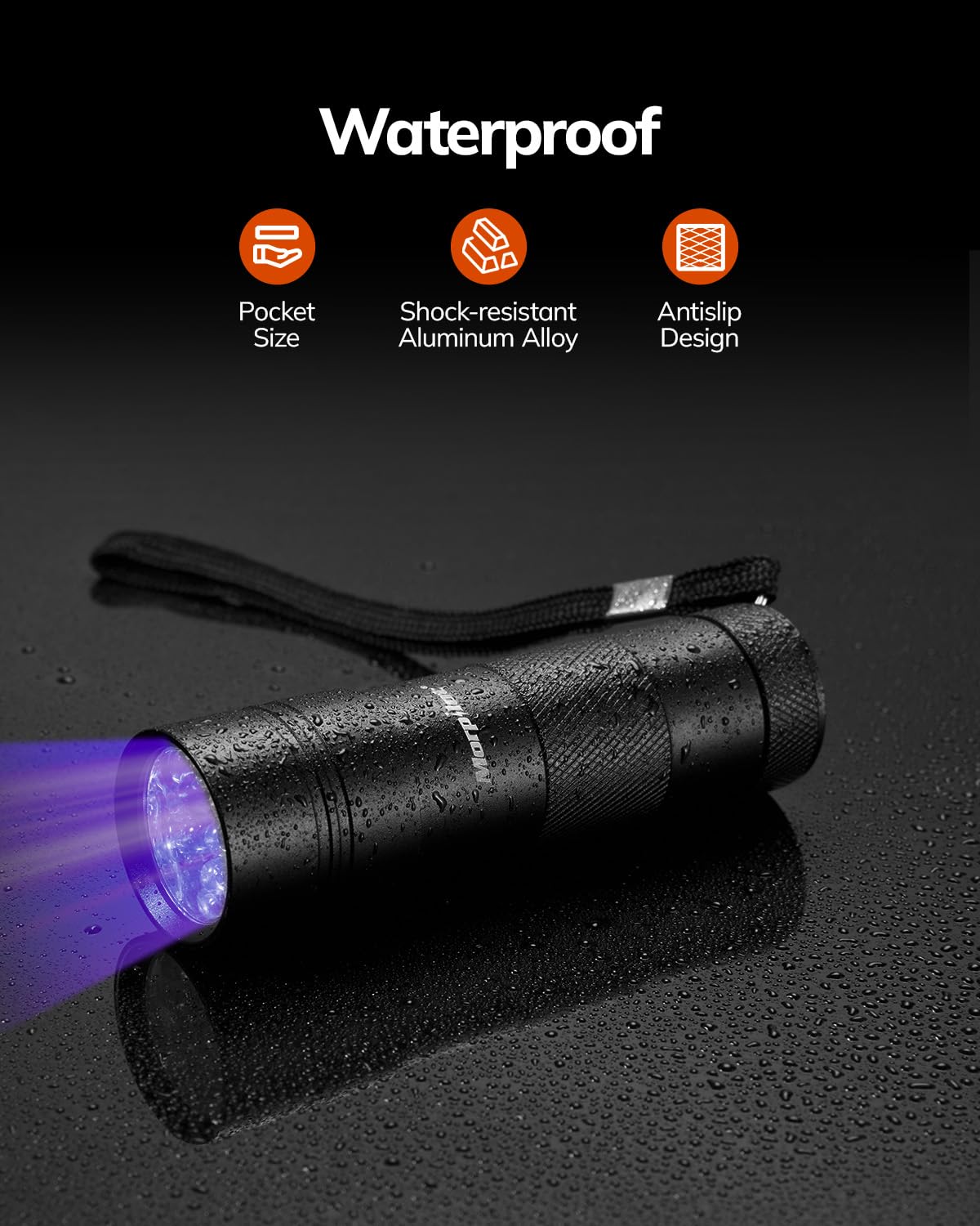 Morpilot Uv Flashlight 2 Pack, 12 Led 395Nm Blacklight, Aluminum, Pet Urine Detector, Mini Torch Light For Stains And Resin Curing