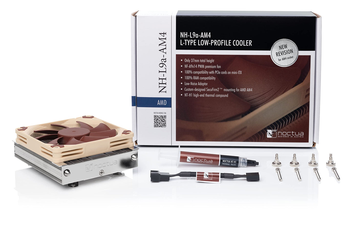 Noctua Nh-L9A-Am4, Premium Low-Profile Cpu Cooler For Amd Am4 (Brown)