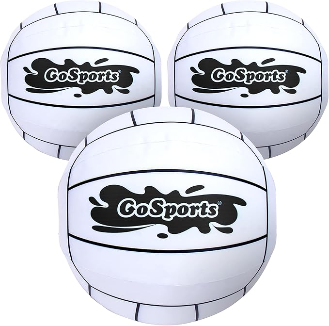 GoSports 12 Inch XL Inflatable Volleyball, 3 Pack - Easier Rallies on an Epic Scale for All Skill Levels
