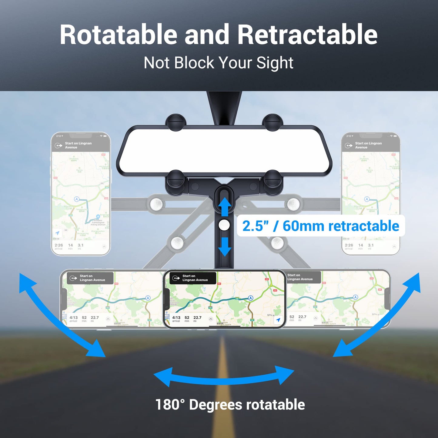 Profezzion Rearview Mirror & Vent Clip Combo Magnetic Phone Holder Compatible With Magsafe On Car Rear View Mirror For Iphone 16