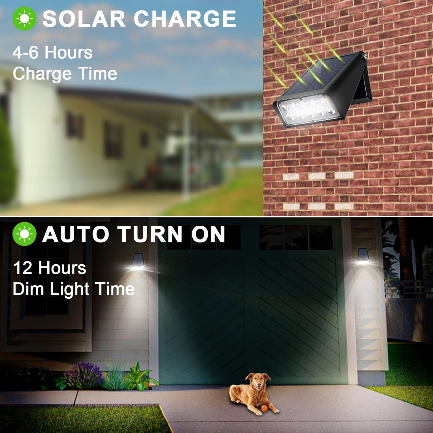 GUYULUX Solar Security Spot Lights, 90° Adjustable, IP65 Waterproof, 8-Pack Daylight White, ABS + Aluminum, Black