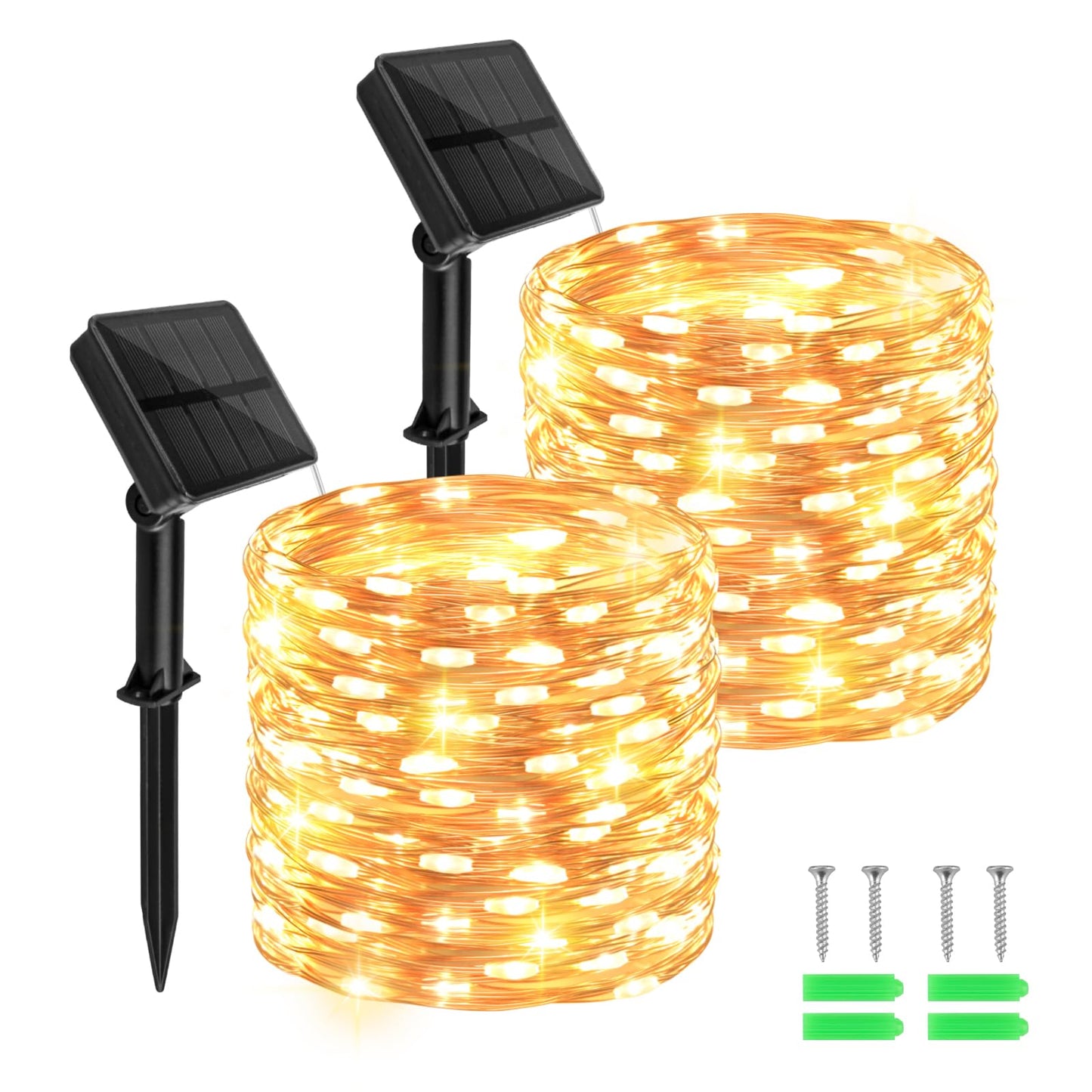 cshare Solar Fairy Lights 120LED Outdoor String Lights 39.4ft Waterproof Warm White 8 Modes for Patio Garden Decorations