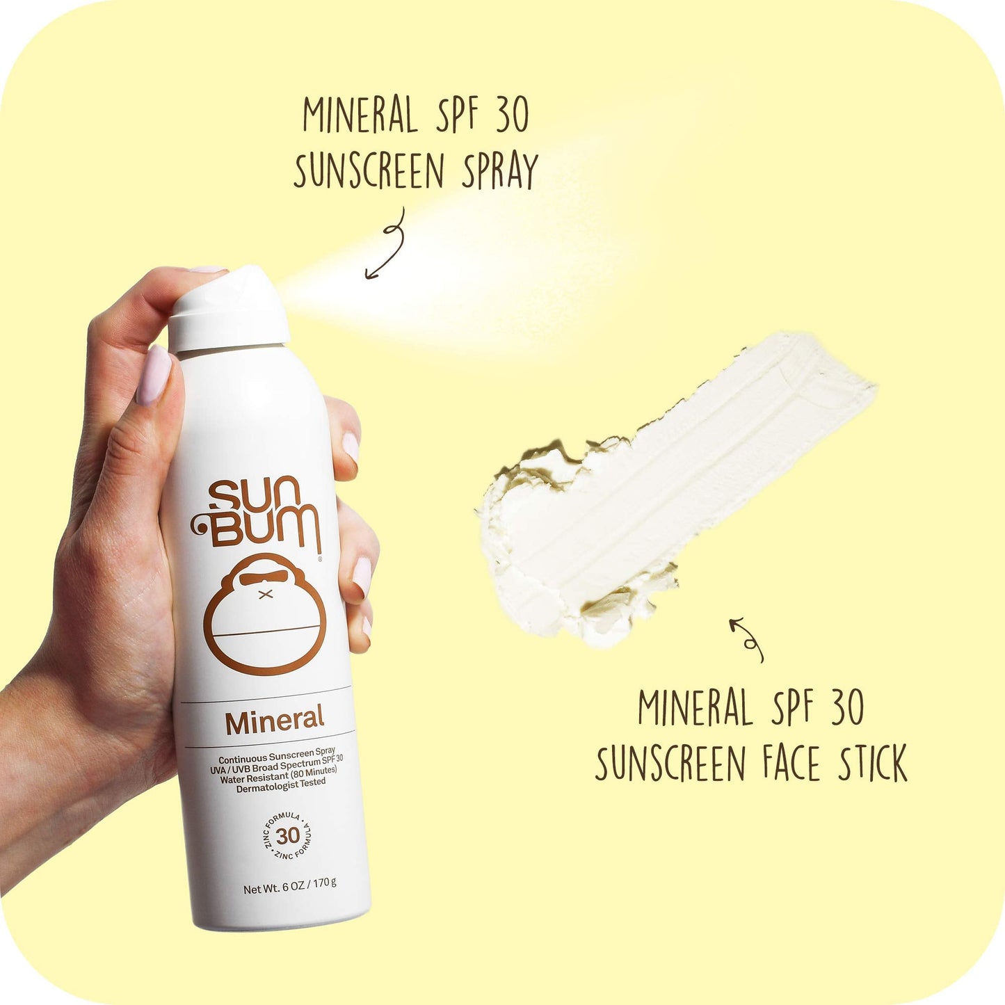 Sun Bum Sun Bum Mineral Spf 30 Sunscreen Spray and Spf 50 Face Stick Vegan and Reef Friendly (octinoxate & Oxybenzone Free) Broa