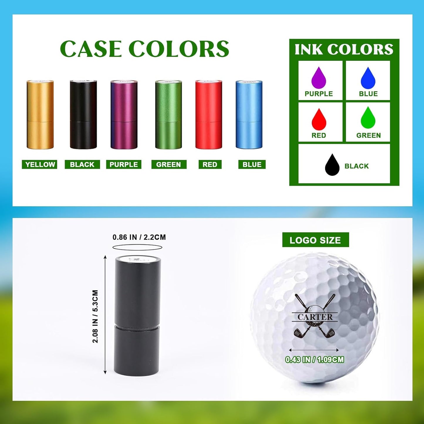 Custom Golf Ball Stamp, Personalized Golf Ball Marker, Make Your Unique Logo on Golf Balls, Waterproof Ink Marking Golf Ball Stamper, Golf Accessories for Men, Christmas Father's Day Golf Gift