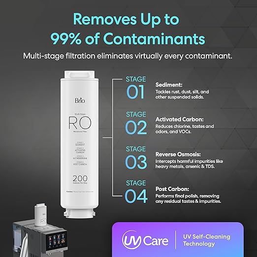 Brio Q60 Sparkling Water Countertop Dispenser with Refillable Tank, No Plumbing Required | Instant Hot & Cold 4 Stage Reverse Osmosis Filtration, Reduces PFAS & Microplastics | Touch Screen Display