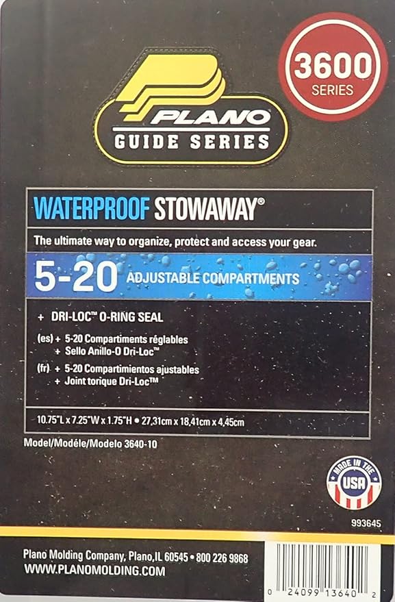 Plano Guide Series 3700 Field Box Waterproof Case, Blue, Large, Dry Box With Wrist Strap for Boat, Kayak, and Camping, Outdoor Gear Storage & 3640 Stowaway