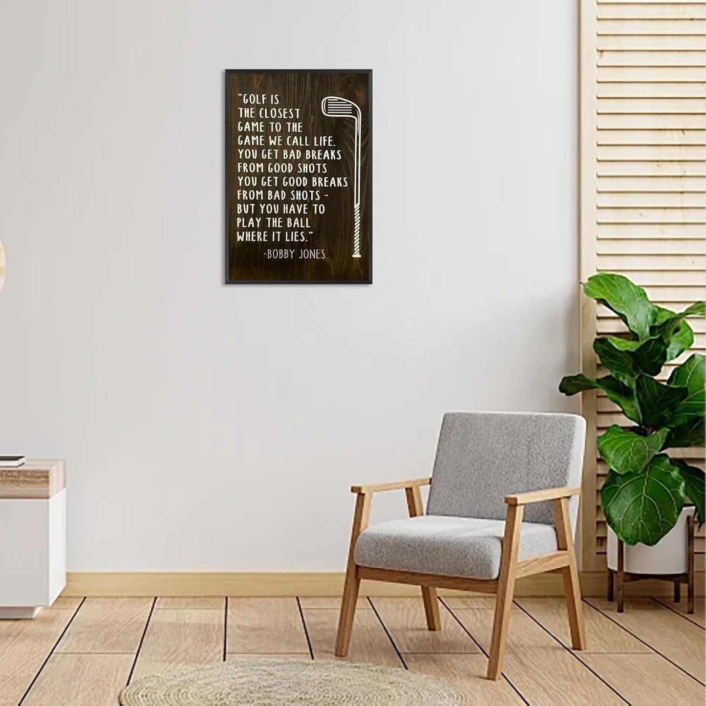 Golf Inspirational Quote Poster Classic Positive Quotes Pictures Wall Art Funny Life Lessons Saying Themed Prints Painting For Living Room Bedroom Office Wall Decor 12x16in Framed