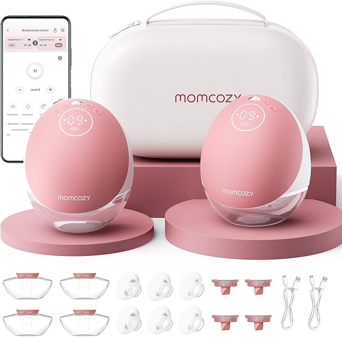 Momcozy Wearable Breast Pump, Hands Free Upgraded Mobile Flow | M9, App Discreet Control with Personalized Multi-Modes & 1...